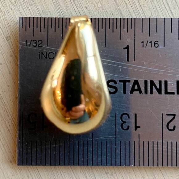 Gold Tone Teardrop Stud Earrings - Picture 7 of 7